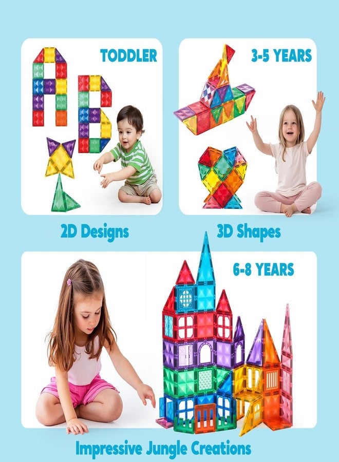 SYNCFUN 66PCS Magnetic Building Tiles, Toys for Toddler, 2D & 3D Magnet Tiles, Durable and Creative STEM Building Toys for Kids Aged 3-5 4-8, Educational Gift - Image 3